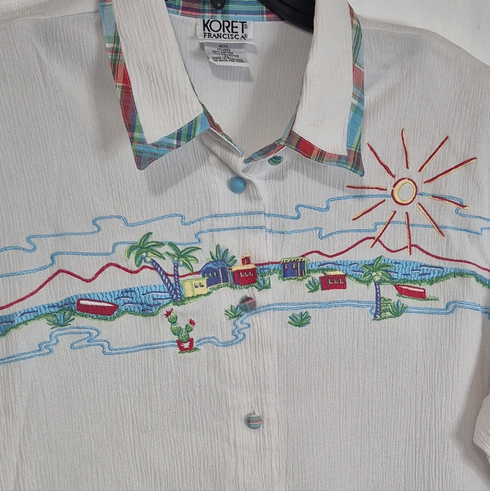 KORET Womens Size Xl Embroidered Blouse - Picture 2 of 7